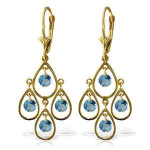 ALARRI 2.4 Carat 14K Solid Gold Pleasure Blue Topaz Earrings