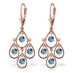 ALARRI 2.4 Carat 14K Solid Rose Gold Aquamarine Tiered Earrings