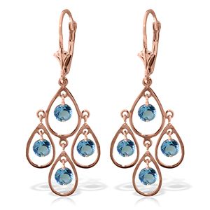 ALARRI 2.4 Carat 14K Solid Rose Gold Aquamarine Tiered Earrings