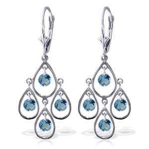 ALARRI 2.4 Carat 14K Solid Gold Almost Daylight Blue Topaz Earrings