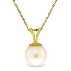ALARRI 2 Carat 14K Solid Gold Necklace Natural Pearl