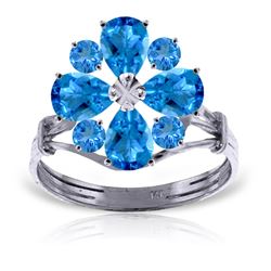 ALARRI 2.43 Carat 14K Solid White Gold All The Time Blue Topaz Ring