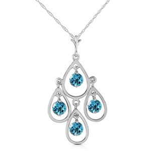 ALARRI 1.2 Carat 14K Solid White Gold Call The Tune Blue Topaz Necklace