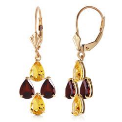 ALARRI 3.9 Carat 14K Solid Gold First Love Citrine Garnet Earrings