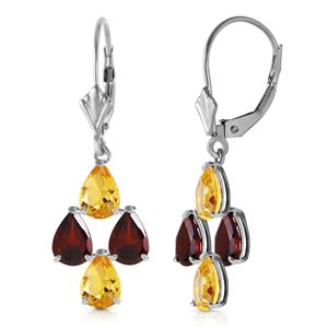 ALARRI 3.9 CTW 14K Solid White Gold Signs Of Rapture Citrine Garnet Earrings