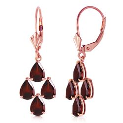 ALARRI 4.5 Carat 14K Solid Rose Gold Garnet Nights Earrings