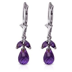 ALARRI 3.4 CTW 14K Solid White Gold Garlands Amethyst Earrings