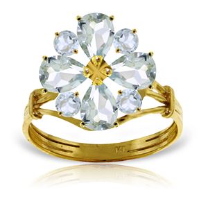 ALARRI 2.43 CTW 14K Solid Gold Ring Natural Aquamarine