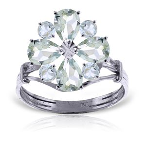 ALARRI 2.43 CTW 14K Solid White Gold Ring Natural Aquamarine