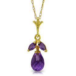 ALARRI 1.7 Carat 14K Solid Gold Ease Into Love Amethyst Necklace