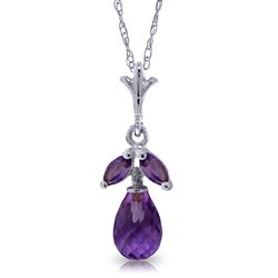 ALARRI 1.7 Carat 14K Solid White Gold Close Enough Amethyst Necklace
