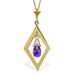 ALARRI 0.7 CTW 14K Solid Gold Loving Arms Amethyst Necklace
