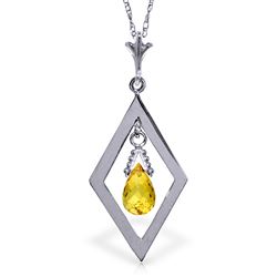 ALARRI 0.7 CTW 14K Solid White Gold Seeker Of Silence Citrine Necklace