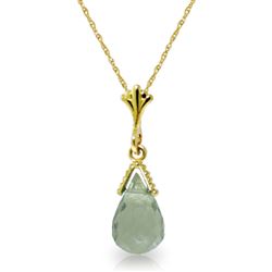 ALARRI 2.5 Carat 14K Solid Gold Pastime Green Amethyst Necklace