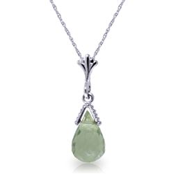 ALARRI 2.5 Carat 14K Solid White Gold Towards The Sea Green Amethyst Necklace