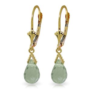 ALARRI 5 Carat 14K Solid Gold Lifelong Green Amethyst Earrings