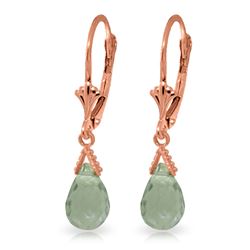 ALARRI 5 Carat 14K Solid Rose Gold Green Amethyst Joy Earrings