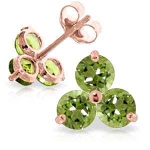 ALARRI 1.5 Carat 14K Solid Rose Gold Joelle Peridot Stud Earrings