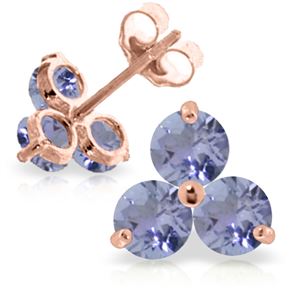 ALARRI 1.5 CTW 14K Solid Rose Gold Joelle Tanzanite Stud Earrings