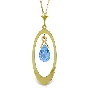 ALARRI 0.7 Carat 14K Solid Gold Hypnotize Blue Topaz Necklace