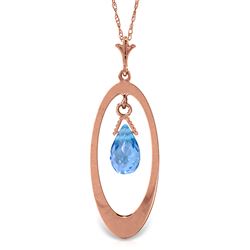 ALARRI 14K Solid Rose Gold Necklace w/ Briolette Blue Topaz