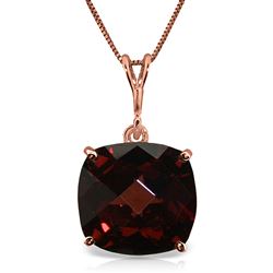 ALARRI 4.5 Carat 14K Solid Rose Gold Necklace Natural Checkerboard Cut Garnet