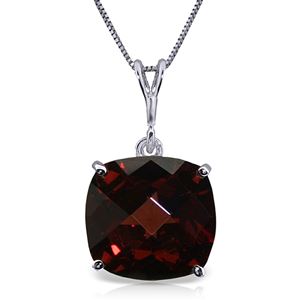 ALARRI 4.5 Carat 14K Solid White Gold Necklace Natural Checkerboard Cut Garnet