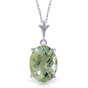 ALARRI 3.2 CTW 14K Solid White Gold Starting Now Green Amethyst Necklace
