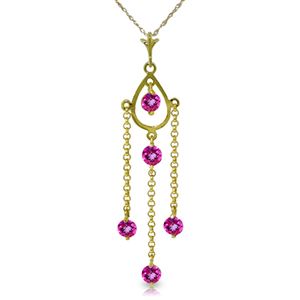 ALARRI 1.5 Carat 14K Solid Gold Pink Lily Pink Topaz Necklace
