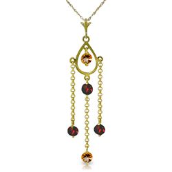 ALARRI 1.5 CTW 14K Solid Gold Lifetime Love Citrine Garnet Necklace