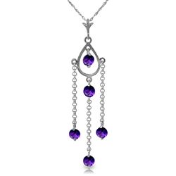 ALARRI 1.5 CTW 14K Solid White Gold Rising Star Amethyst Necklace