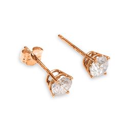 ALARRI 0.2 Carat 14K Solid Rose Gold Stud Earrings 0.20 Carat Natural Diamond