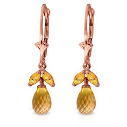 ALARRI 3.4 CTW 14K Solid Rose Gold Citrine Envy Earrings