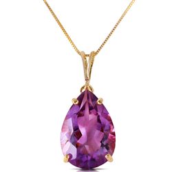 ALARRI 5 Carat 14K Solid Gold Reality Bites Amethyst Necklace