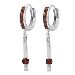 ALARRI 1.35 Carat 14K Solid White Gold Never Bleary Garnet Earrings