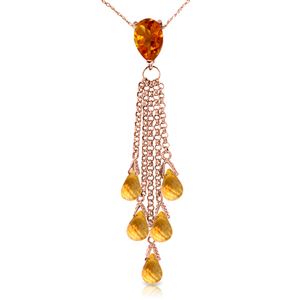 ALARRI 14K Solid Rose Gold Necklace w/ Briolette Citrines