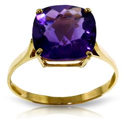 ALARRI 3.6 Carat 14K Solid Gold Ring Natural Checkerboard Cut Purple Amethyst