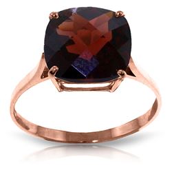 ALARRI 4.5 Carat 14K Solid Rose Gold Ring Natural Checkerboard Cut Garnet