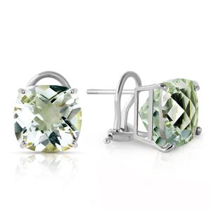 ALARRI 7.2 Carat 14K Solid White Gold French Clips Earrings Green Amethyst