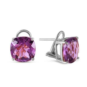 ALARRI 7.2 CTW 14K Solid White Gold Amethyst Standard Amethyst Earrings