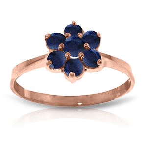 ALARRI 14K Solid Rose Gold Ring w/ Natural Sapphires
