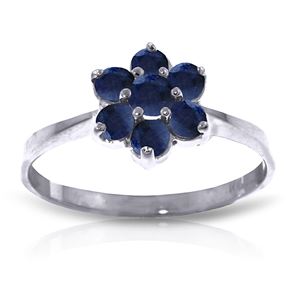 ALARRI 0.66 Carat 14K Solid White Gold Ring Natural Sapphire