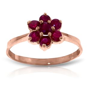 ALARRI 14K Solid Rose Gold Ring w/ Natural Rubies