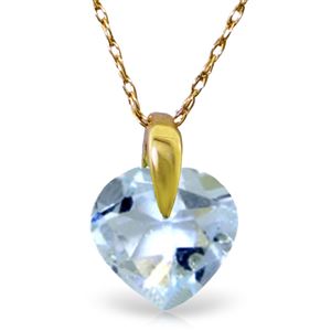 ALARRI 1.15 CTW 14K Solid Gold Break My Heart Aquamarine Necklace