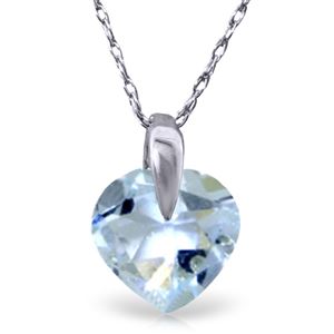 ALARRI 1.15 CTW 14K Solid White Gold No Substitutes Aquamarine Necklace