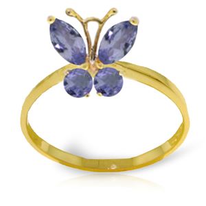 ALARRI 0.6 Carat 14K Solid Gold Butterfly Ring Natural Tanzanite