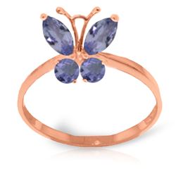 ALARRI 0.6 CTW 14K Solid Rose Gold Butterfly Ring Natural Tanzanite
