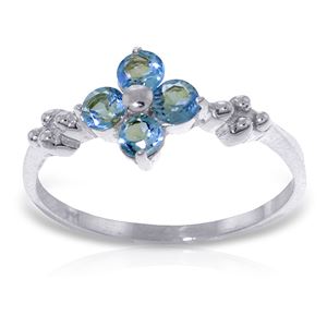 ALARRI 0.58 Carat 14K Solid White Gold If You Love Blue Topaz Ring