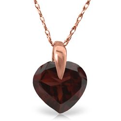 ALARRI 1.15 Carat 14K Solid Rose Gold Bold Heart Garnet Necklace