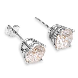 ALARRI 1 Carat 14K Solid White Gold Stud Earrings 1.0 Carat Natural Diamond